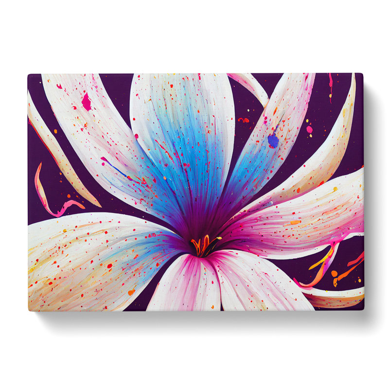 Lily Flower Splash Vol.2 Abstract - Wrapped Canvas Print, 35cm H x 50cm W x 3cm D