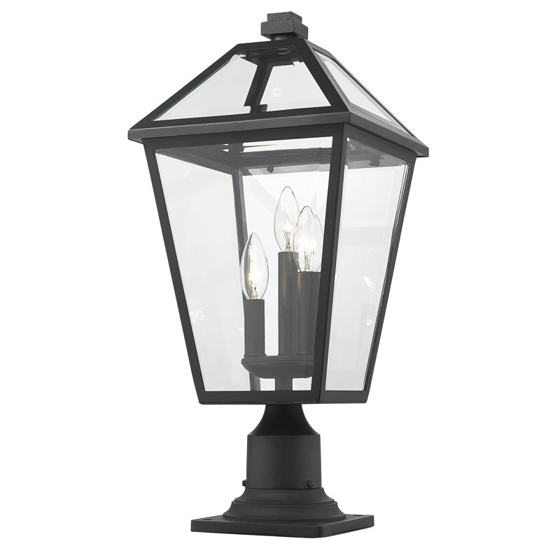 Anaye Post Mounted Light, 22.25" H x 10" W x 10" D, Black, Beveled