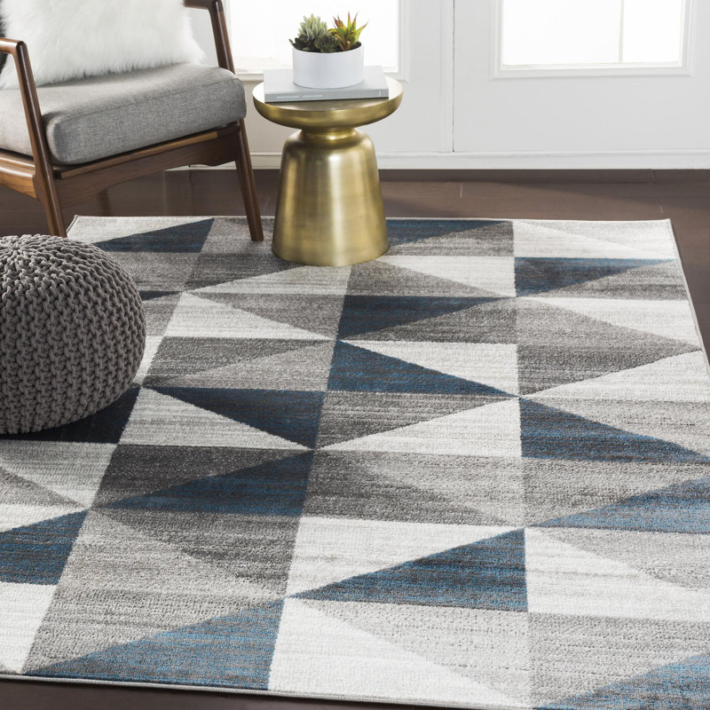 Lambdin Geometric Indoor Rug, Square 5'3"