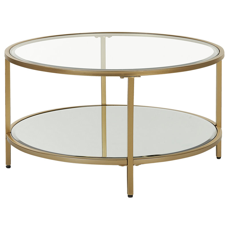 Hesiodos Frame Coffee Table with Storage, Gold