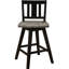 Chaises à hauteur de comptoir rustique en bois d'hévéa massif - gris noir, pivotant à 360 degrés (2 pièces en bois sur 2 pivotantes)-903546608-903546614