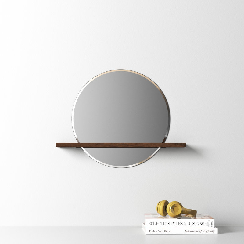 Rose Round Mirror with Shelves