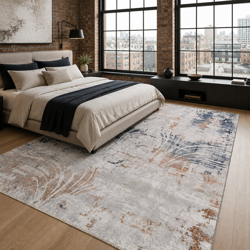 Abstract Cotton and Chenille Flatweave Area Rug, 155 x 230 cm