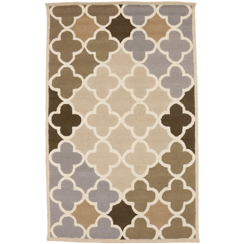 Trellis Handmade Tufted Wool Area Rug in Multicolored