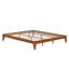 Base de lit plateforme en bois avec support en lattes de bois-136381563