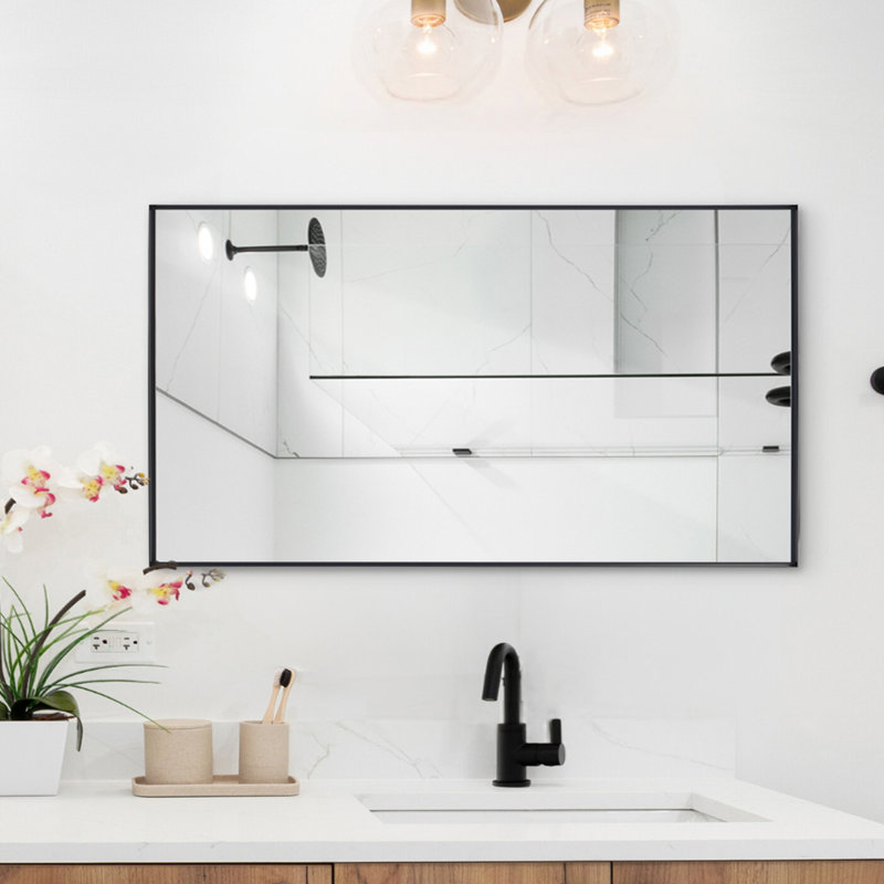 Miroirs muraux rectangulaires, verticaux ou horizontaux, 40 po x 30 po, Noir, noir, noir, noir