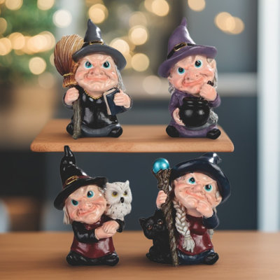 4-PC Set 3.75"H Witch Set Figurine