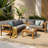 4 Pieces Outdoor Acacia Wood Sofa Set L-Shaped Patio Furniture Sofa Set with Coffee Table Outdoor Conversation Set with Cushions-569912761-569912763