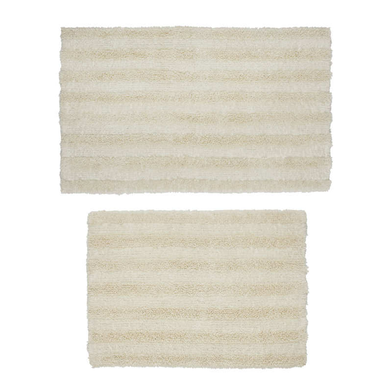 Genieve Cotton Blend Bath Rug, Ivory