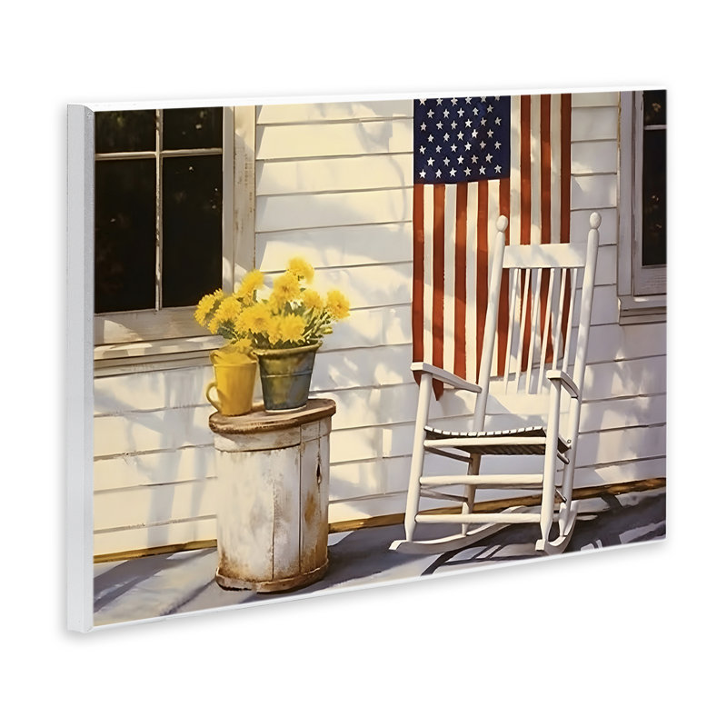 "Americana Deco", art mural par Petal Prints Design, H 13 po x l 19 po