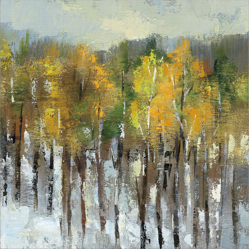 Paysage de janvier par Silvia Vassileva - peinture sur toile tendue, H 24 po x l 24 po x P 1,5 po