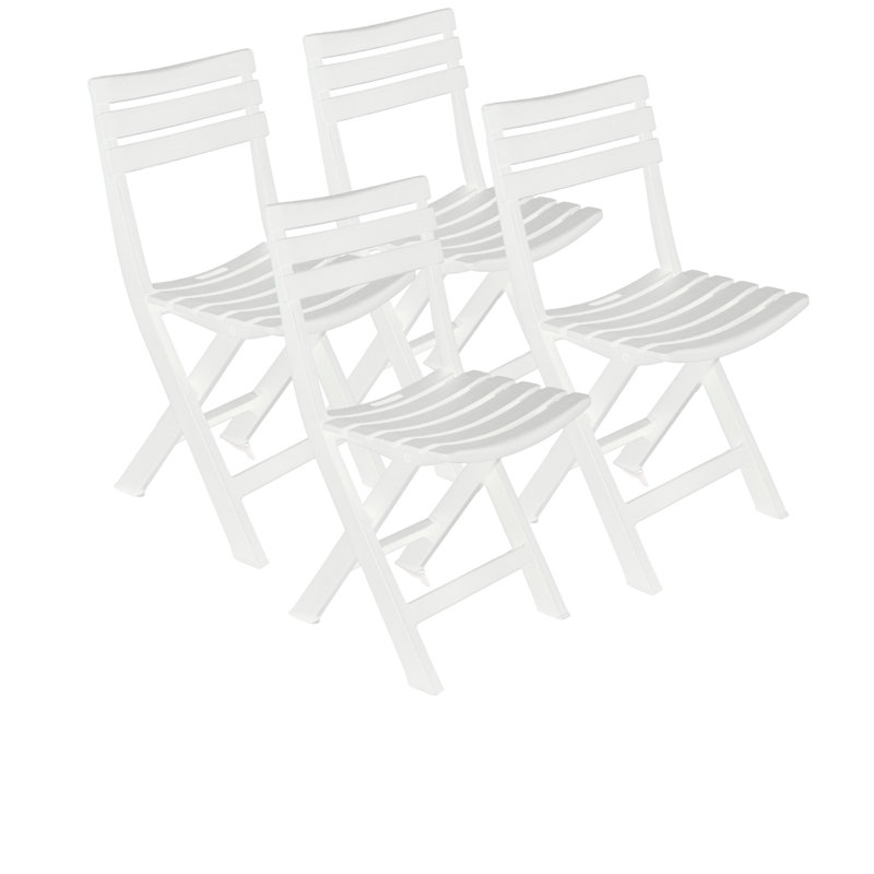Constantino Folding Patio Dining Dining Chair with Cushion, White