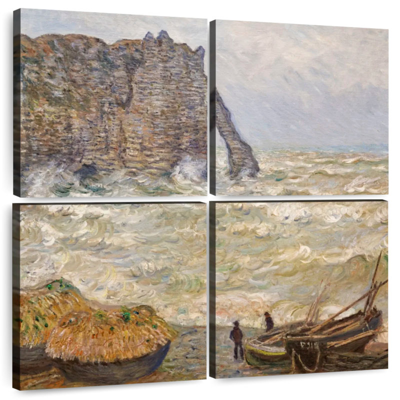 Gillard, mer orageuse à Etretat, 1883, H 50 po x l 50 po