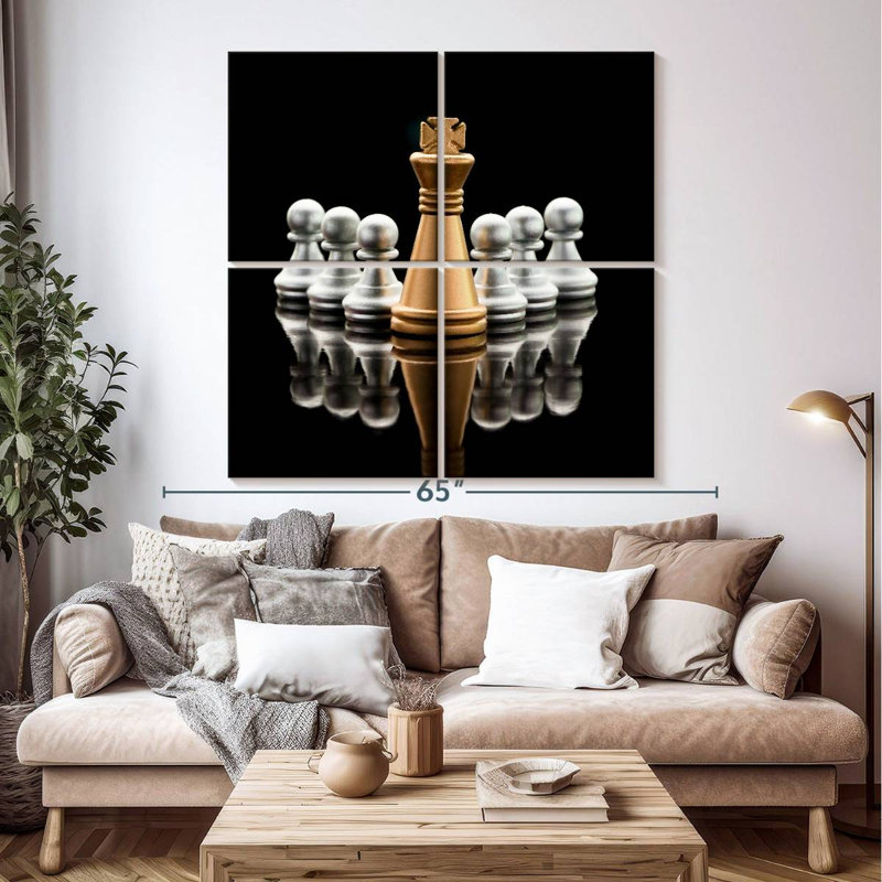 Senne Golden Chess King, 50" H x 50" W