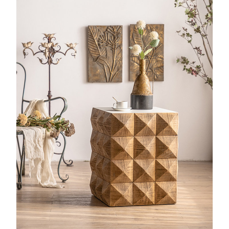 24.21" Brown Rectangular Solid Wood End Tables