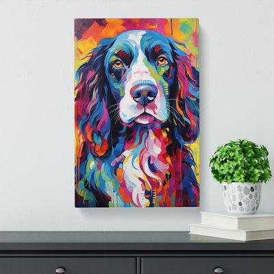 English Springer Spaniel Expressionism - Wrapped Canvas