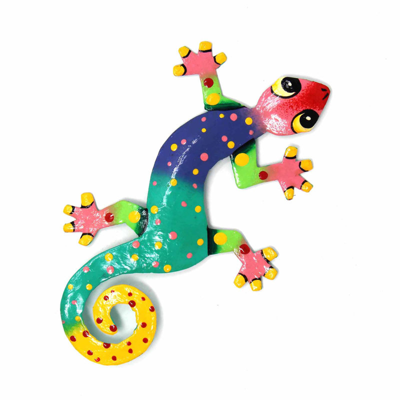Décoration murale en métal Gecko