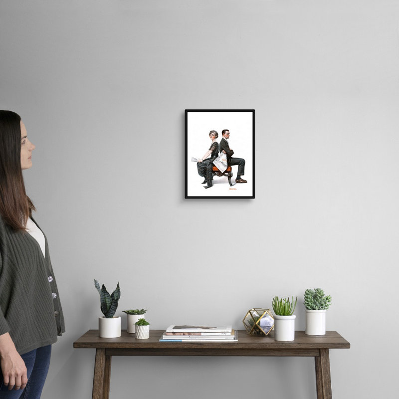Art mural sur toile Norman Rockwell, Cadre flottant noir, H 16 po x l 13 po x P 1,75 po