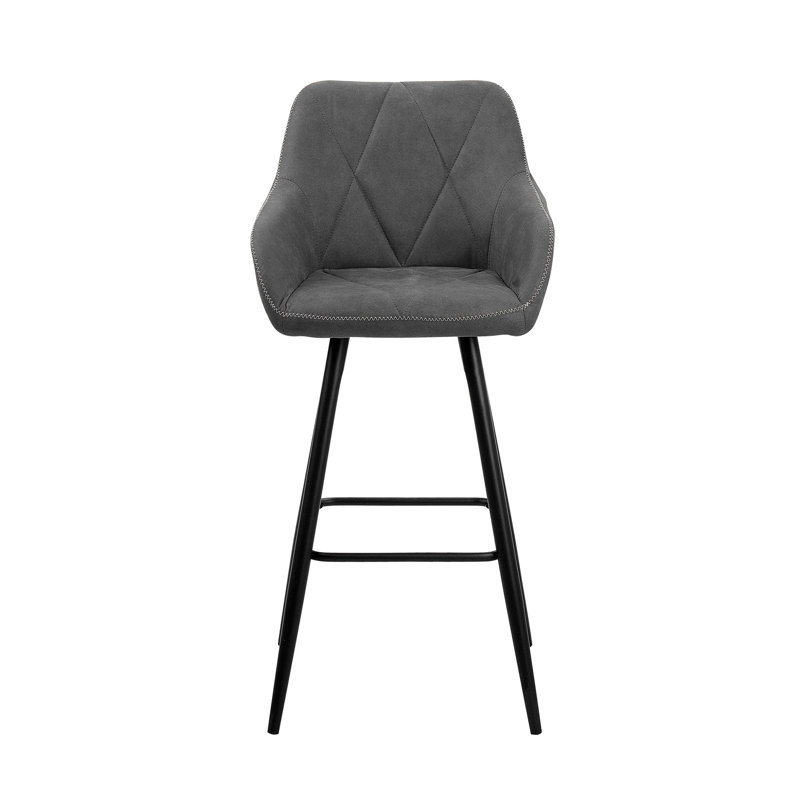 Maxman Upholstered Bar Stool, Grey, 68 cm