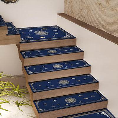 Tapis d'escalier antidérapant de style chinois moderne