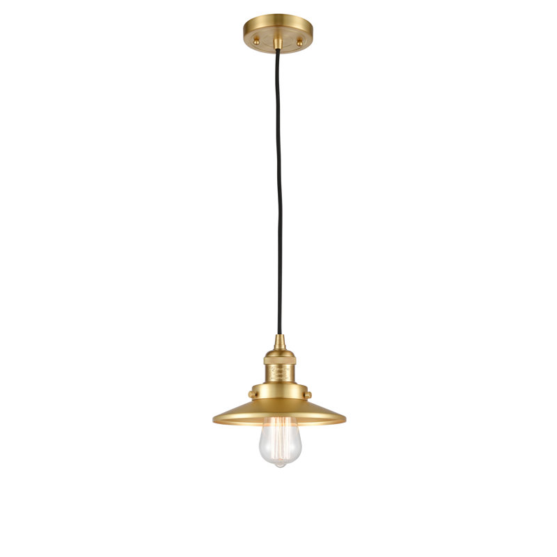 Luminaire suspendu conique à 1 lumière Gault, Or satiné