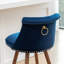 Ensemble de 2 tabourets de comptoir capitonnés avec garniture cloutée Roundhill Furniture Elvara - Bleu-1896902255