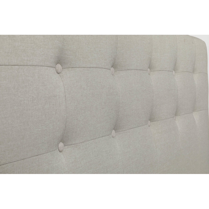 Cate Upholstered Platform Bed, King, Beige