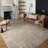 Geometric Machine Woven Polyester Area Rug in Sand-87847372