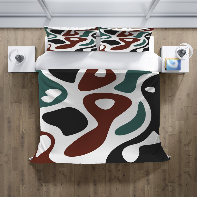 Polyester Abstract Duvet Cover, Twin Duvet Cover + 1 Queen Sham
