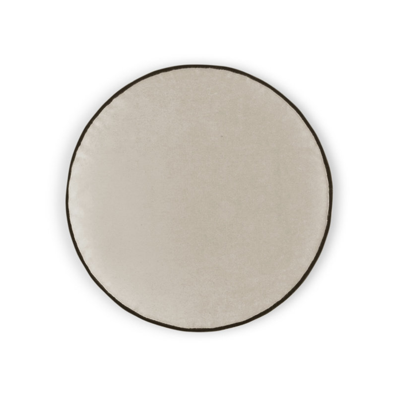 Posh Circle Circular Pillow Cover & Insert, Ivory