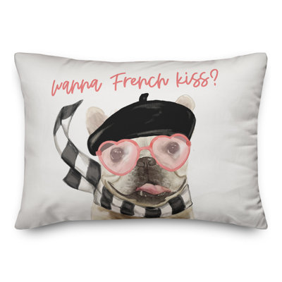 Wanna French Kiss Throw Pillow-Lumbar