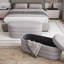 Banc avec rangement en velours taupe