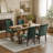Chenille Upholstered Dining Chair, Tufted Accent Chair with Curved Solid Wood Legs & Rivet Details, Multi-Use Chair for Dining Room, Kitchen & Living Room, Set of 2-1227481241