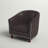 Marwood Faux Leather Barrel Accent Chair with Rubberwood Legs-1875485540