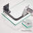 Glass bathroom shelf with towel rack