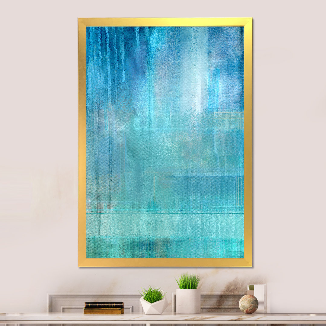 " Blue Meets Turquoise Abstract Art II " Wrought Studio™ 