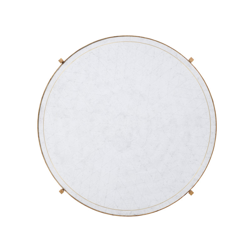 Luxe Round Glass Dining Table, Gilded Iron