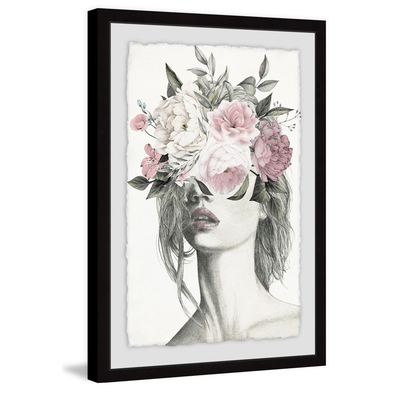Smokey Flower Crown II - Single Picture Frame Print, 30cm H x 20cm W x 3.81cm D, Black Framed