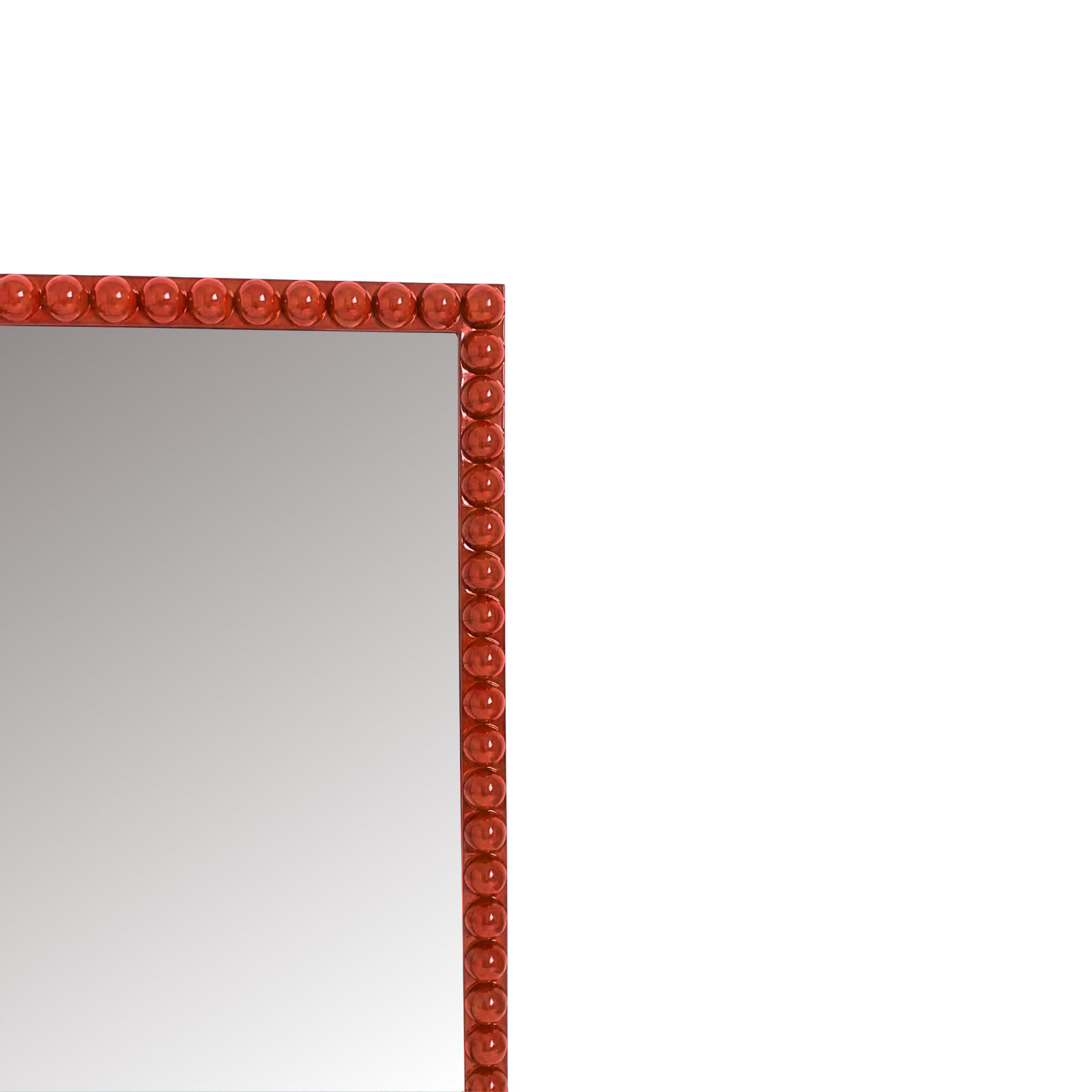 Varsha Rectangle  Glossy Nickle Mirror, Light Red