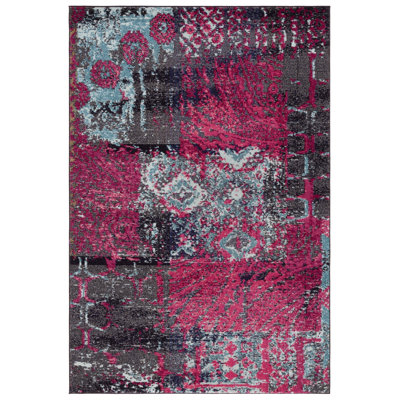 Hertzler Abstract Pink Area Rug
