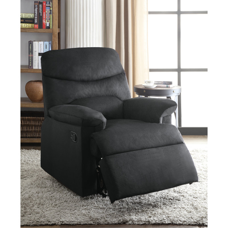 Fauteuil inclinable noir avec accoudoirs coussinés, Noir