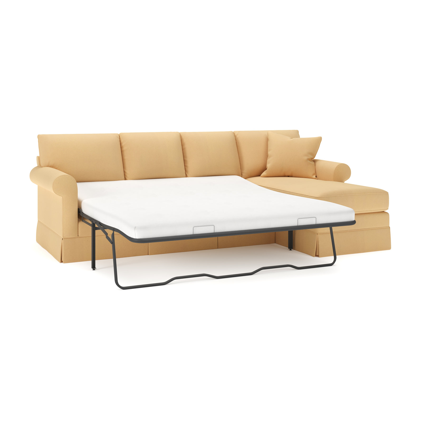 Friedman 2 - Piece Upholstered Sleeper Sectional, Bayou Sunshine Canvas, Right Hand Facing