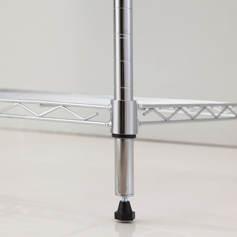 Jayly Steel Height -Adjustable Shelving Unit, 31.5" H x 25.6" W x 11.8" D, Chrome