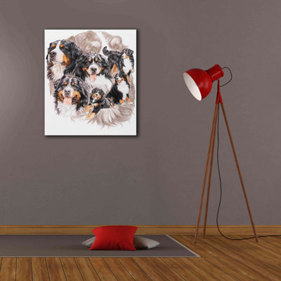 «Bernese Mountain Dog with Ghost» par Barbara Keith - reproduction d'art sur toile tendue