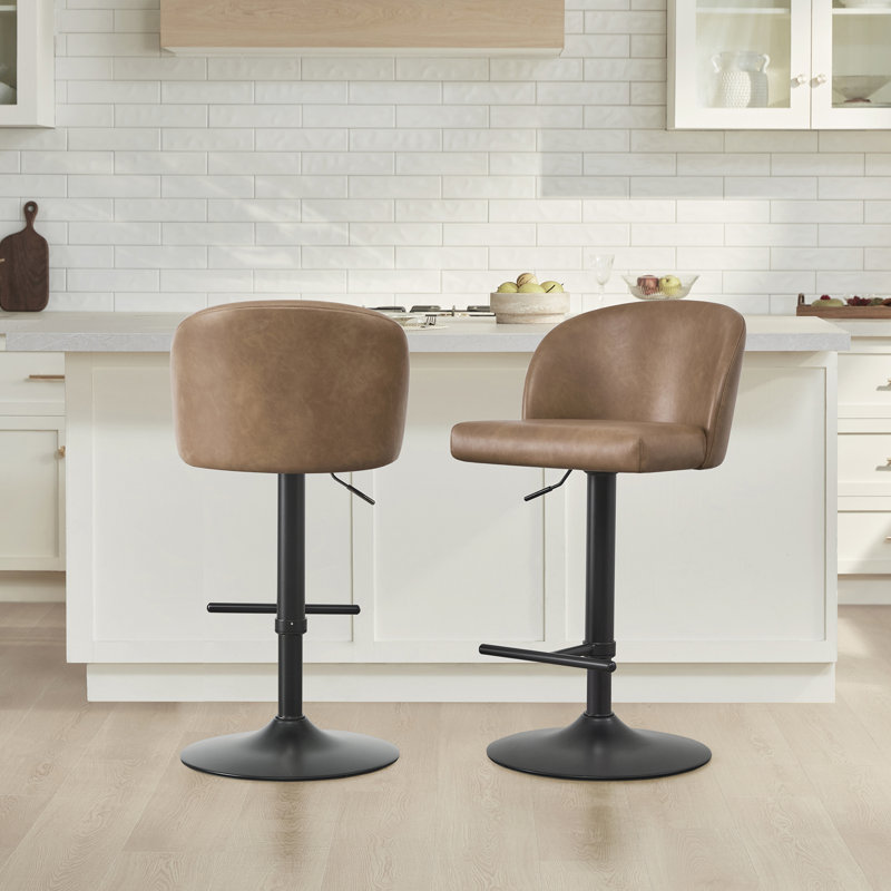 Tabouret pivotant à hauteur réglable, Noir, 2