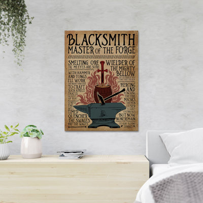 «Blacksmith Tools - Blacksmith Master Of The Forge», reproduction d'art graphique sur toile tendue
