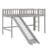 Low Loft Bed With Ladder And Slide-895268024