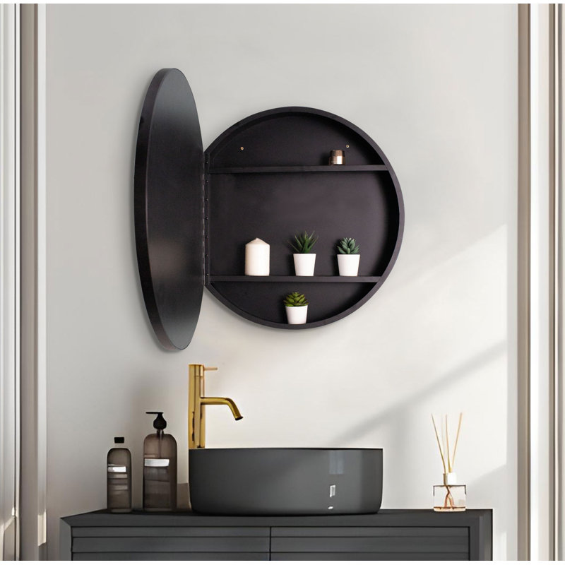 Hanno 24'' W 24'' H Surface Framed Medicine Cabinet Mirror 2