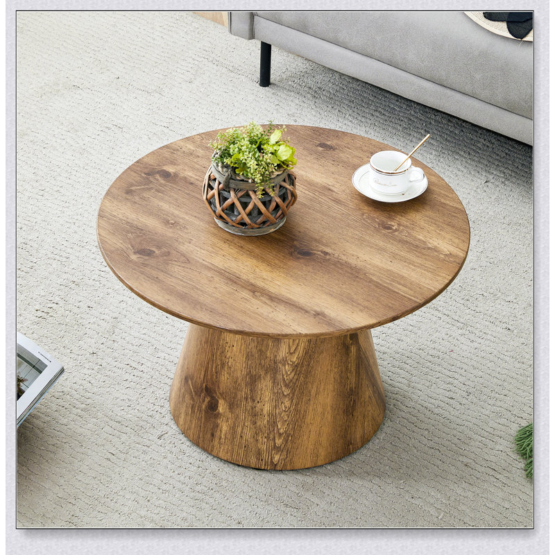 Table basse ronde en bois aggloméré naturel 25,6 /