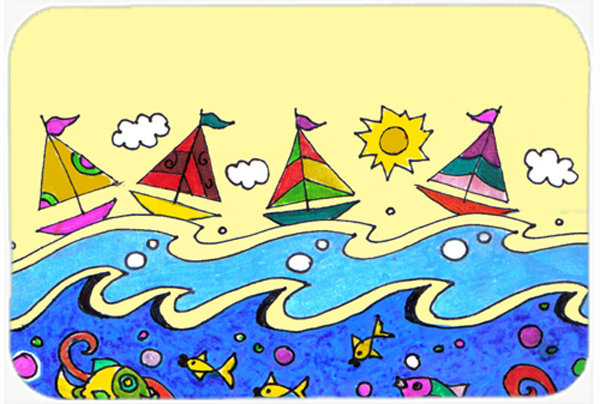 Planche à découper en verre s caroline trésors Sailboat